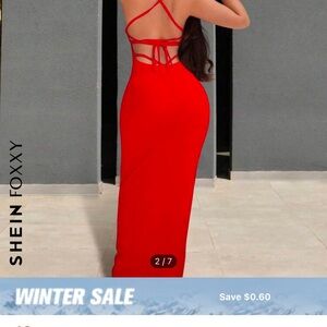 SHEIN SXY Women Solid Color
Spaghetti Strap Backless Sleeveles...
Red / 6(M)